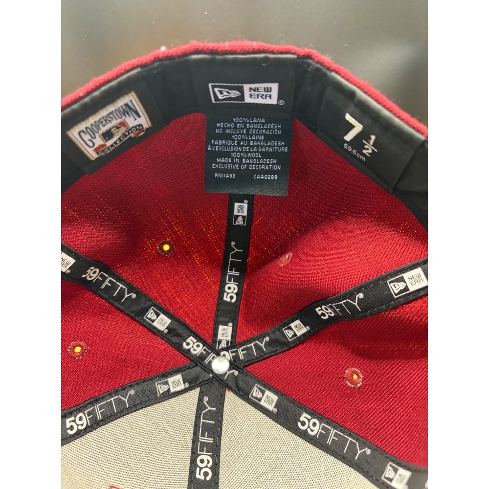 New Era 59FIFTY Houston Rockets 2 NBA Championships Fitted Hat Red 7 1/2 - Picture 6 of 11